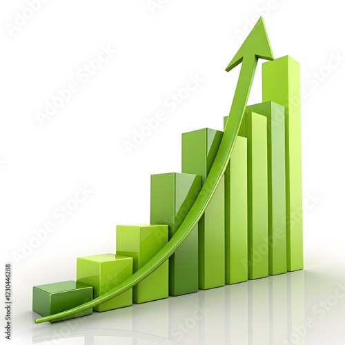 3D business graph with arrow showing growth and progress in finance and market success Free Download 3D business graph with arrow showing growth and progress in finance and market success - GFXLoad
