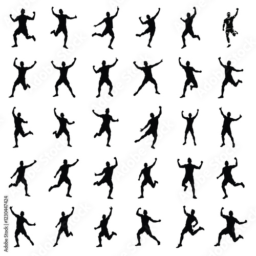 Wallpaper Mural Footbal player celebration vector silhouette.Football Goal Celebration.Soccer Player Celebrating - Scoring Goal.Soccer Player Celebrating After Scoring Goal Torontodigital.ca