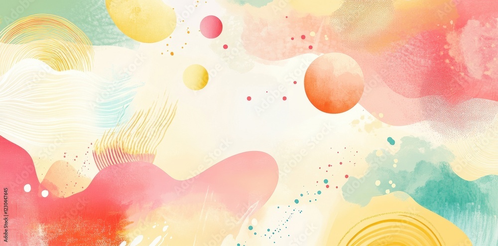 Fototapeta premium Abstract Pastel Landscape with Circular and Organic Forms