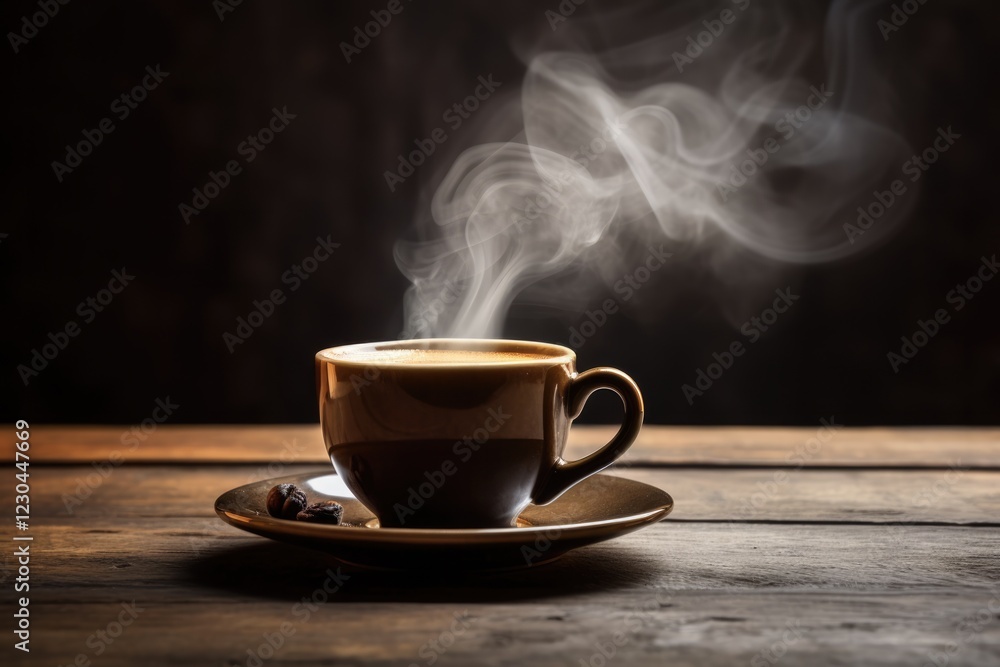 Close-Up of Steaming Mug of Aromatic American Beverage on Rustic Vintage Table Background - Perfect Breakfast Early Morning Hot Drink Close-Up of Steaming Mug of Aromatic American Beverage on Rustic Vintage Table Background - Perfect Breakfast Early Morning Hot Drink