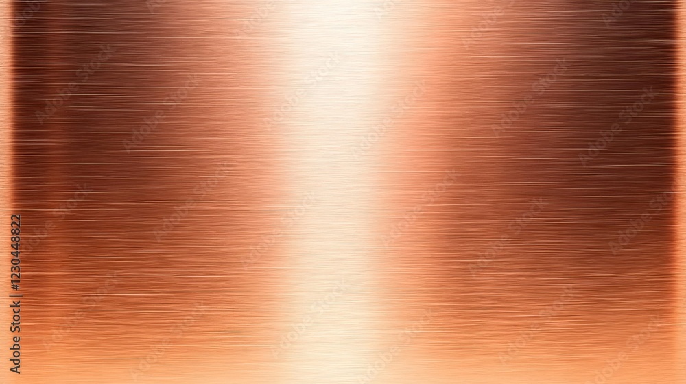 Smooth copper surface with brushed texture reflecting light, ideal for backgrounds and designs Smooth copper surface with brushed texture reflecting light, ideal for backgrounds and designs