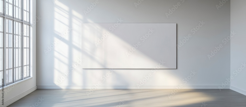 Fototapeta premium Blank Poster Mockup: Sunlight in Modern Room