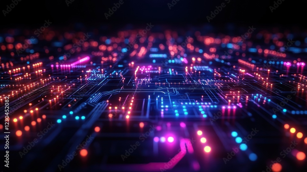 Abstract glowing circuit board. (2)