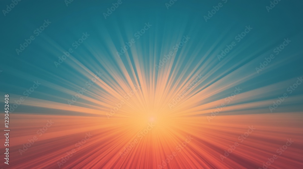Abstract sunburst background with teal and orange rays. Abstract sunburst background with teal and orange rays.
