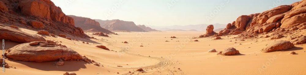 Rocks and sand mingle in the desert landscape, Desert Ecosystem, Rocks Rocks and sand mingle in the desert landscape, Desert Ecosystem, Rocks