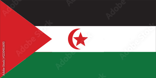 Sahrawi Arab Flag with Actual Measurement