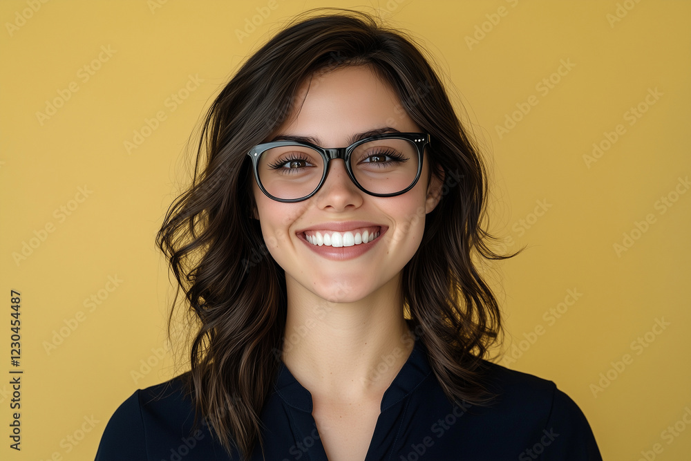 Fototapeta premium Elegant woman with dark brown hair