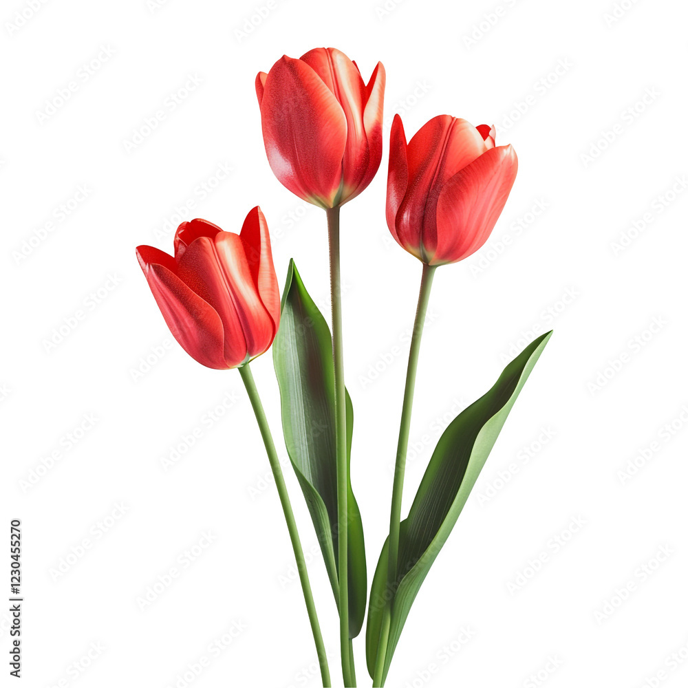 Red Tulips on Black Background Red Tulips on Black Background