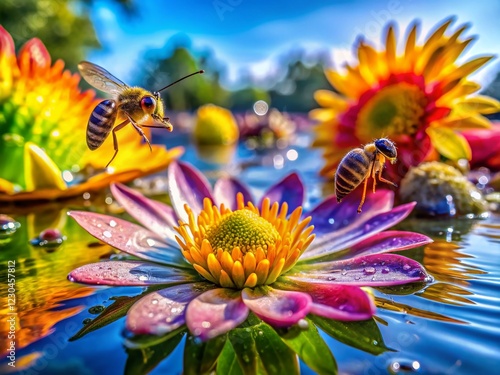 Stunning Otay Lakes Panorama: Macro Photography of Vibrant Flora and Fauna photo