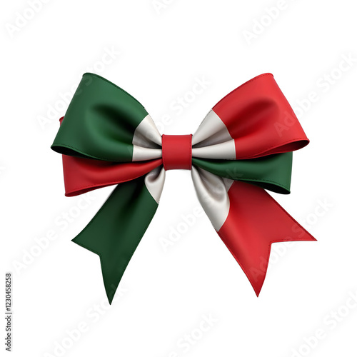 Italian Flag Gift Bow Design Satin Ribbon