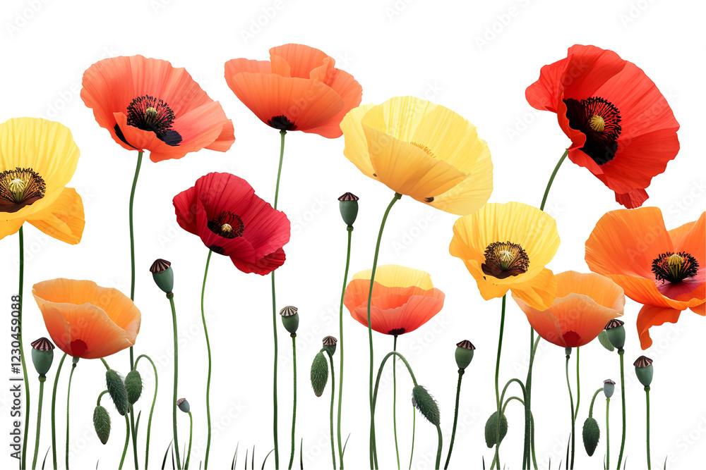 Fototapeta premium Poppy Flowers Bouquet