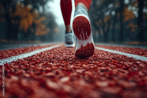 A runner celebrating victory after winning a race   photo