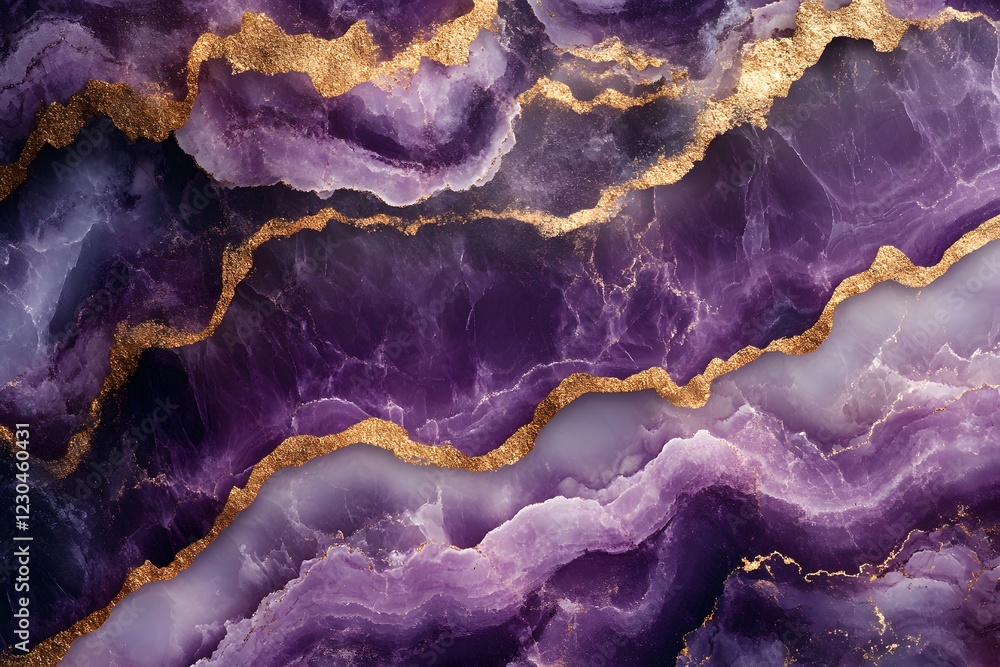 Fototapeta premium Elegant Purple and Gold Marble Abstract Art Background for Design Projects