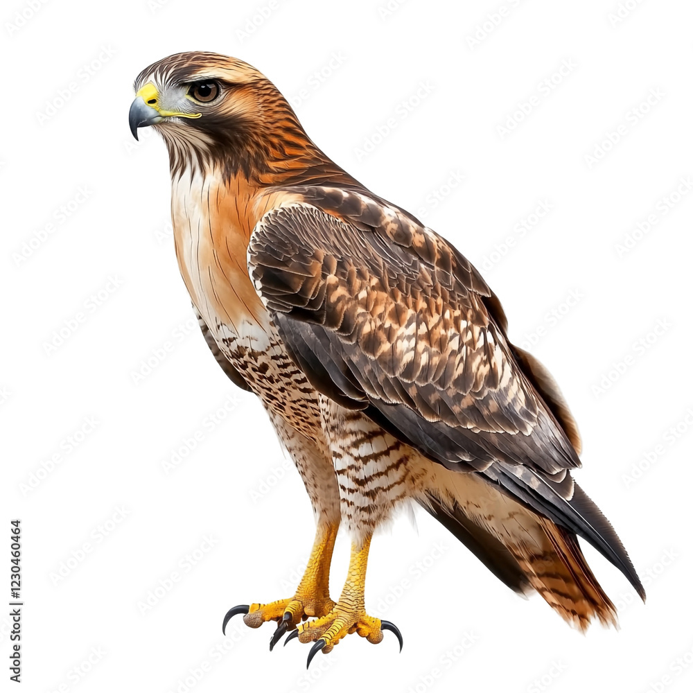 Fototapeta premium Red-tailed Hawk with Black Background