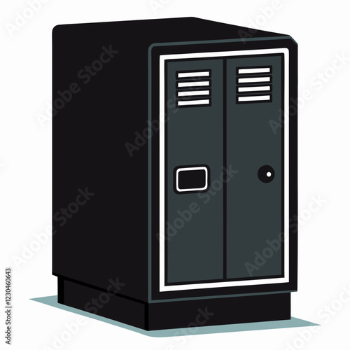 Digital locker silhouette vector illustration