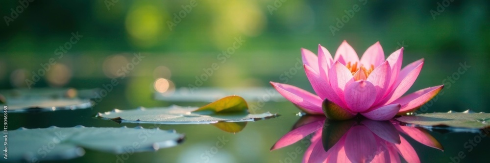 Water lilies bloom softly on a lake's surface, nature, flowers, serene Water lilies bloom softly on a lake's surface, nature, flowers, serene