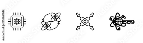 Quantum Computing icons set