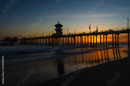 Wallpaper Mural sunset huntington beach pier Torontodigital.ca