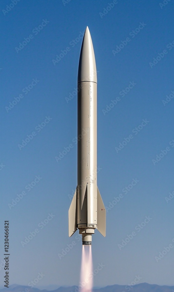 Hypersonic missile in mid-flight showcases advanced military engineering Hypersonic missile in mid-flight showcases advanced military engineering