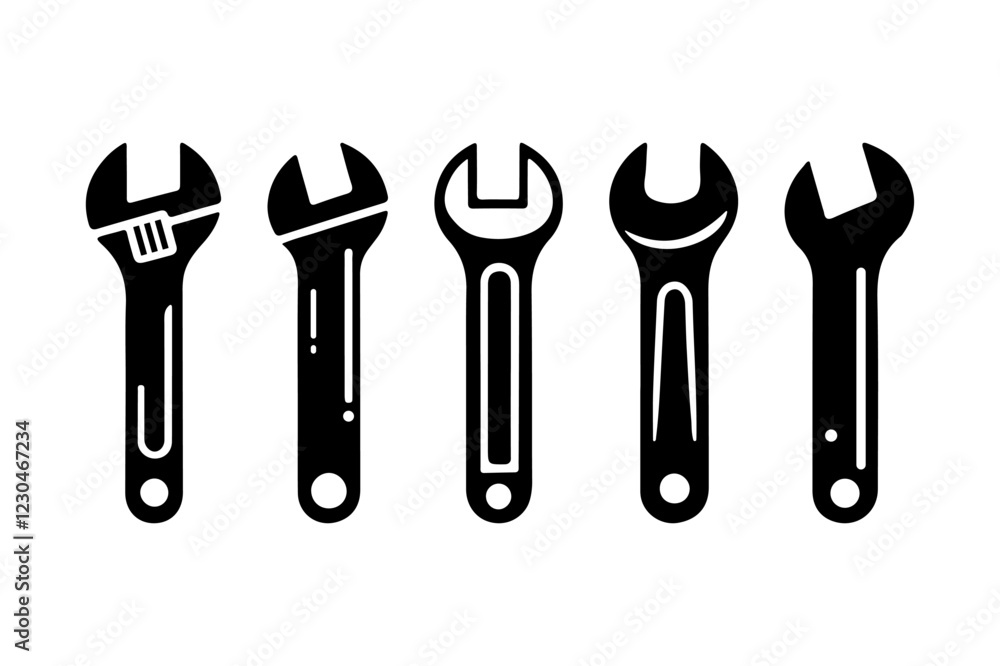 wrench icon set. wrench icon set.