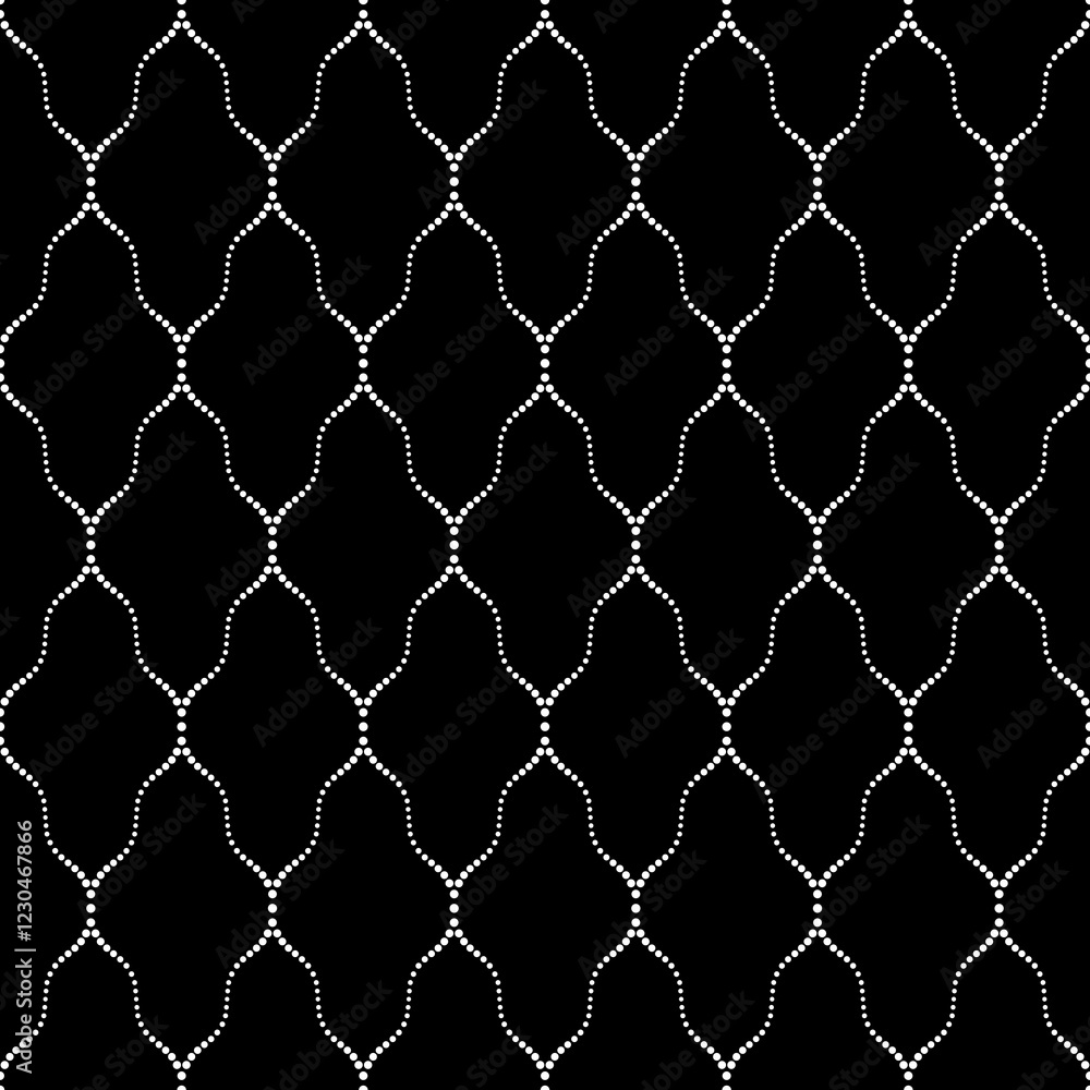 Fototapeta premium Vector seamless texture. Modern geometric background with shaped tiles of dots.