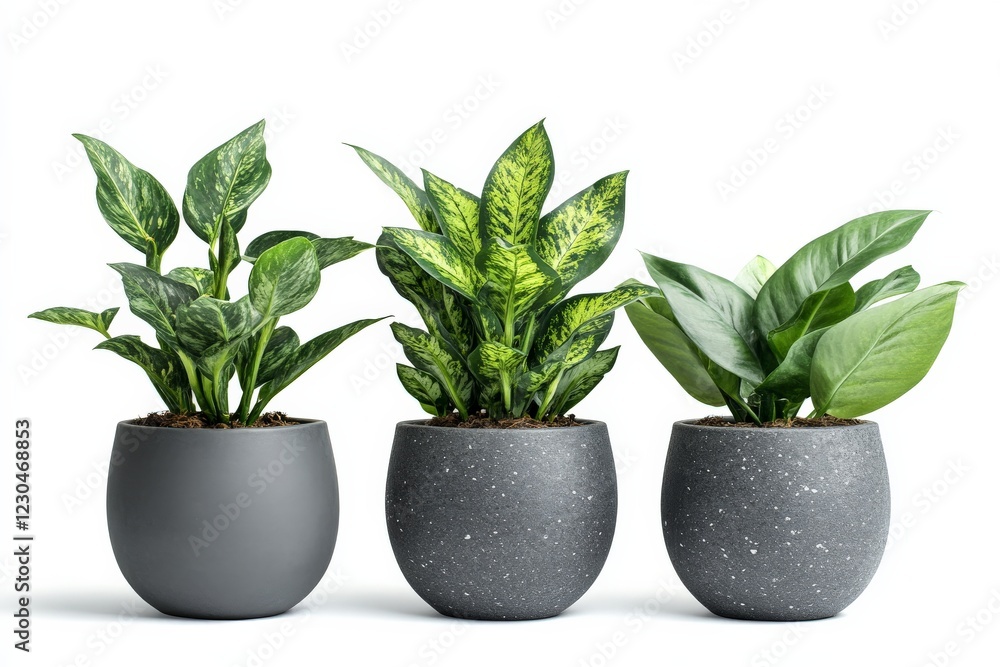 Vibrant indoor plants in modern pots enhance home decor with their lush greenery and unique patterns Vibrant indoor plants in modern pots enhance home decor with their lush greenery and unique patterns