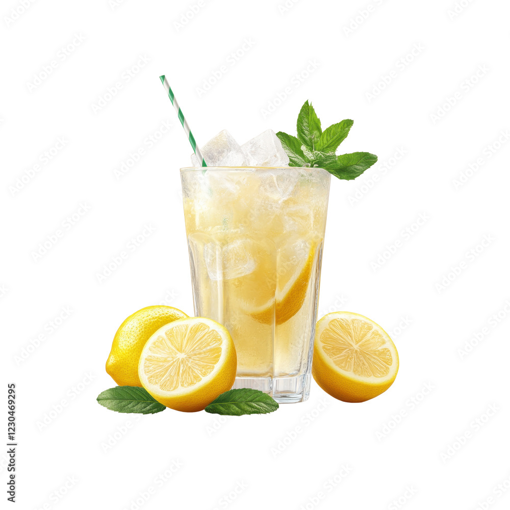 Frozen lemonade isolated on transparent background Frozen lemonade isolated on transparent background