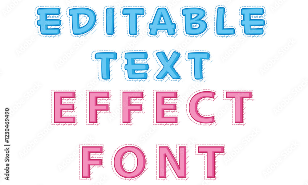 embroidery stitch editable vector text effect embroidery stitch editable vector text effect