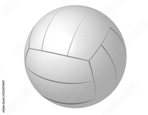 Isolated white volleyball