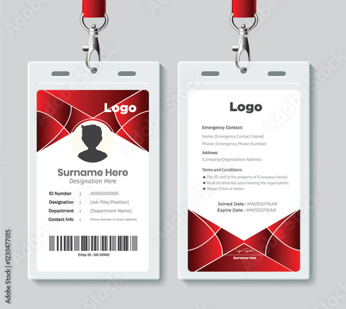 Modern purple identity card design template. Employee ID card design. Modern and creative business id card template. corporate id card design template for office employee, staff or others.