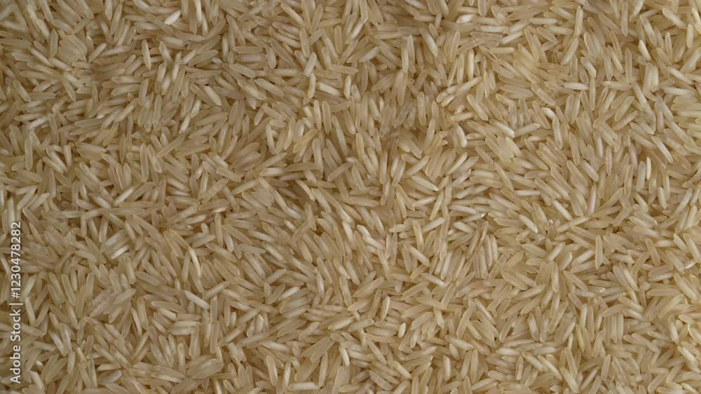 Macro video of Basmati rice. Heap of rice kept on rotating disk. Macro video of Basmati rice. Heap of rice kept on rotating disk.