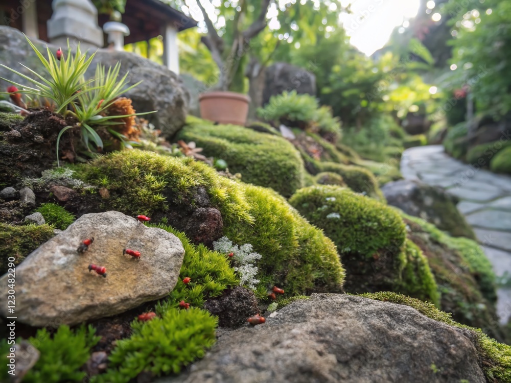 Obraz premium Thailand Rock Garden Macro Photography: Detailed Textures & Colors