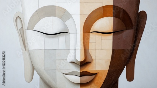 Minimalistic portrait of Buddha