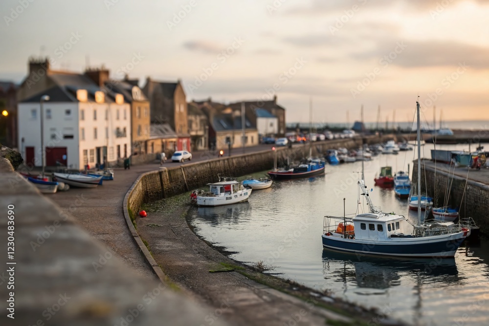 Tilt-Shift Miniature Long Exposure of Fisherrow Harbour, Musselburgh, Scotland Tilt-Shift Miniature Long Exposure of Fisherrow Harbour, Musselburgh, Scotland
