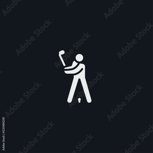 Golf player icon flat vector design