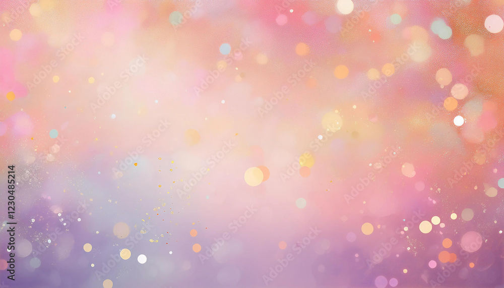 Soft pastel gradient background in pink, peach, and lavender hues, adorned with scattered confetti-like textures, creating a cheerful and elegant atmosphere for birthdays or wedding celebrations
Soft pastel gradient background in pink, peach, and lavender hues, adorned with scattered confetti-like textures, creating a cheerful and elegant atmosphere for birthdays or wedding celebrations