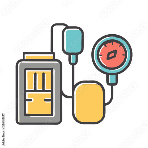 Medical tonometer icon for blood pressure monitoring