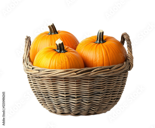 Wallpaper Mural Pumpkin in basket 3 isolated on transparent background Torontodigital.ca