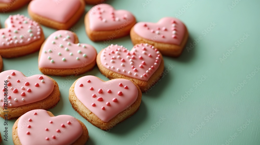 Heart-Shaped Cookies with Pink and Blue Frosting: Perfect Valentine's Day Treat Heart-Shaped Cookies with Pink and Blue Frosting: Perfect Valentine's Day Treat