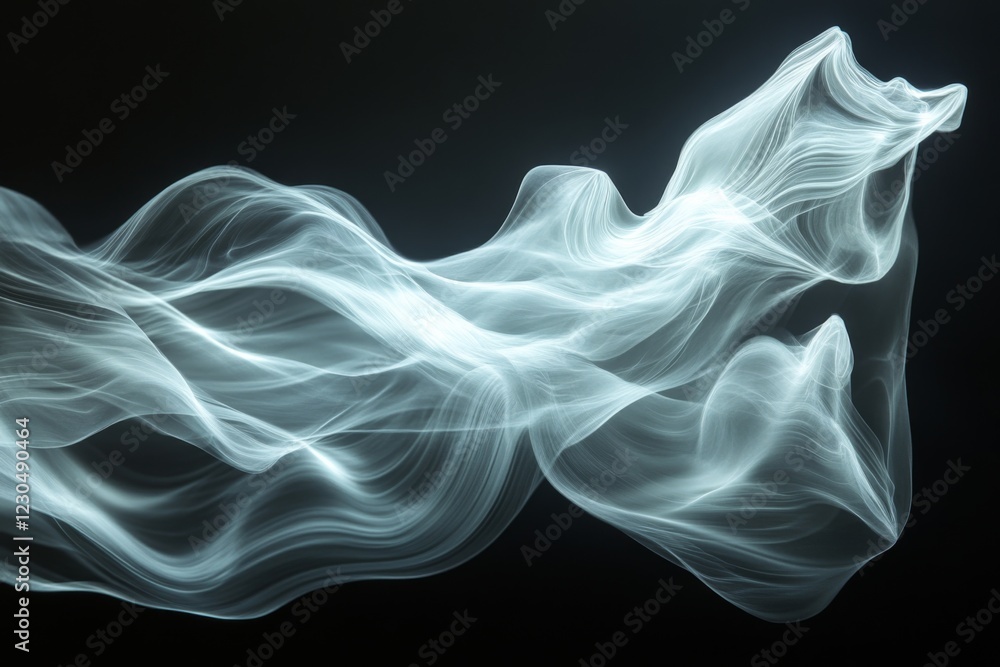 Fototapeta premium Abstract Ethereal Smoke on Black Background