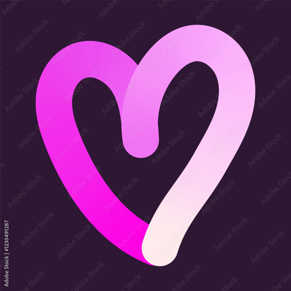 Gradient heart illustrations. Modern ribbon shapes, intertwined loops, smooth curves. Perfect for Valentine's Day. Minimalist design, abstract romantic theme. Vector art Gradient heart illustrations. Modern ribbon shapes, intertwined loops, smooth curves. Perfect for Valentine's Day. Minimalist design, abstract romantic theme. Vector art