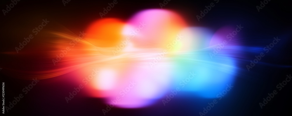 Obraz premium Vibrant digital sound waves create a mesmerizing visual experience with neon colors in a dark setting