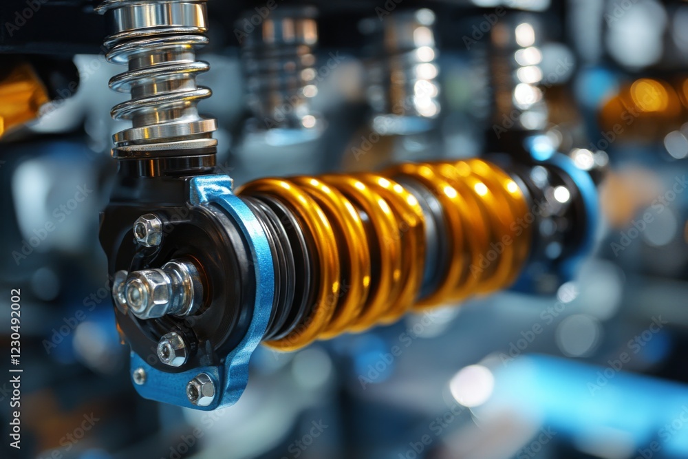 Close-up of Car Suspension System Close-up of Car Suspension System