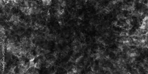 Black and grey grungy distress dispersion effect abstract white modern loft decor texture background, black and grey dust exploding against white background abstract seamless pattern texture effect.