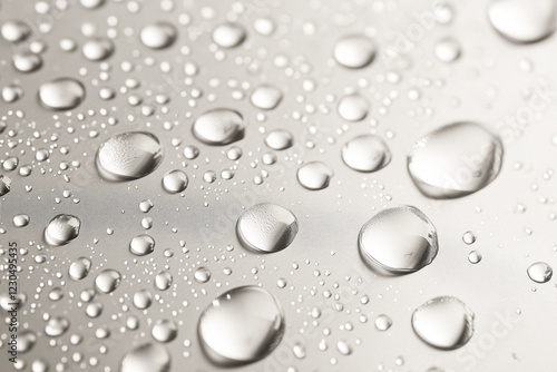 Wallpaper Mural Water Droplets on Metallic Surface Torontodigital.ca