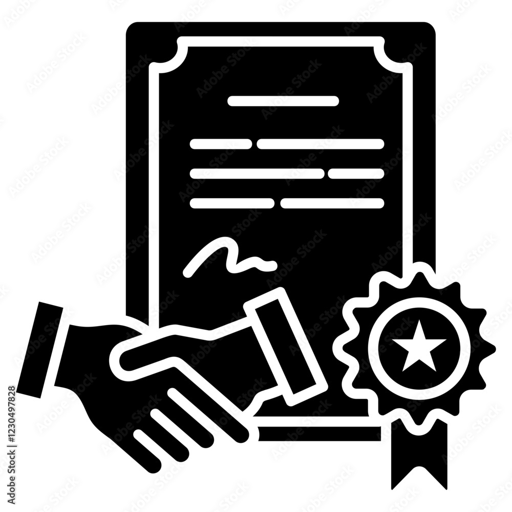 Licensing Agreement Glyph Icon Licensing Agreement Glyph Icon