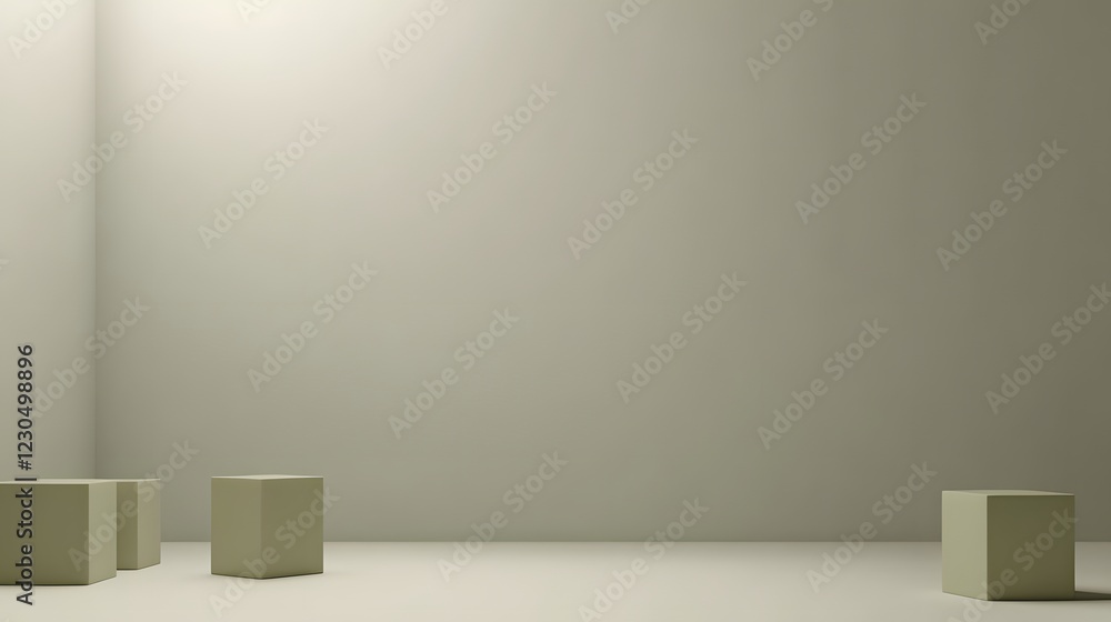 Minimalist Green Cubes Studio Background Mockup Minimalist Green Cubes Studio Background Mockup