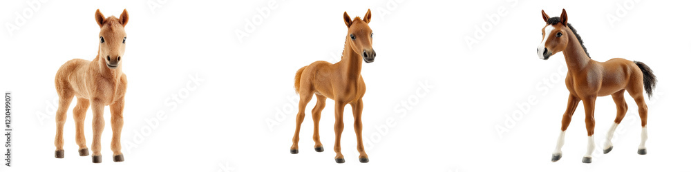 Equine infant plaything isolated on transparent background, PNG, set of Equine infant plaything isolated on transparent background, PNG, set of