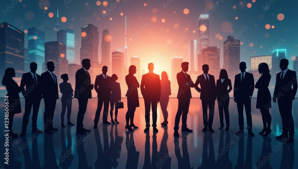 Silhouettes of business people, Business background, Finance background Silhouettes of business people, Business background, Finance background
