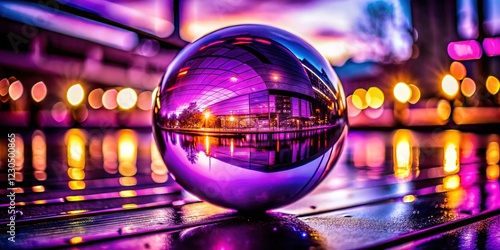 Wallpaper Mural Vibrant Purple Sphere Double Exposure: Abstract Art Stock Photo Torontodigital.ca